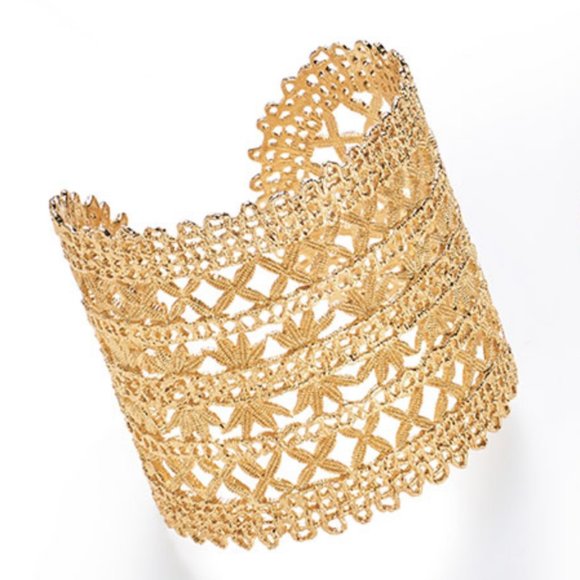 NEW Stella & Dot Gold Tone Alila Lace Cuff - Picture 3 of 8